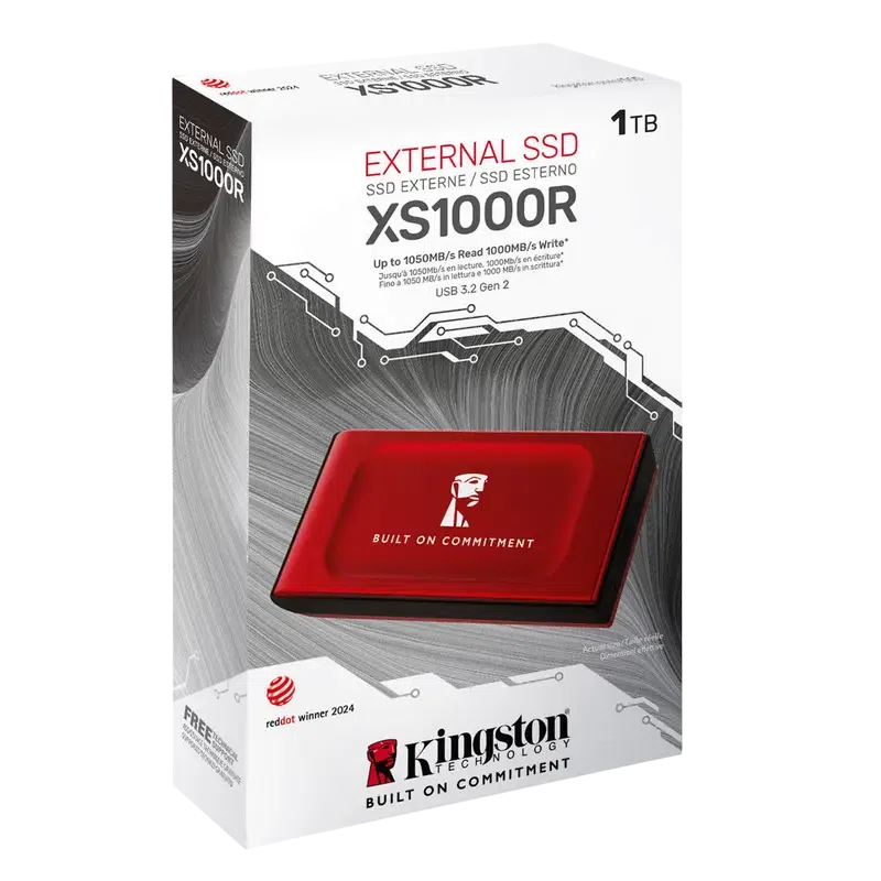 Внешний портативный SSD накопитель Kingston XS1000 BoC, 1 ТБ, Red 4