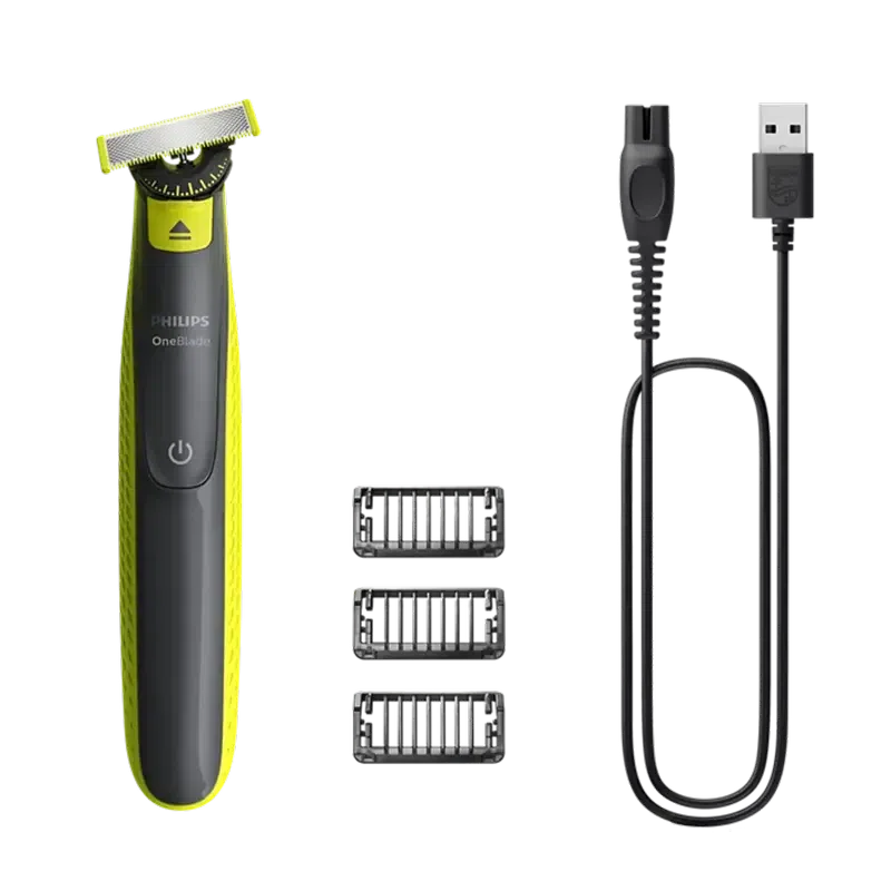 Мужской Триммер Philips OneBlade 360, Черный/Зелёный 3
