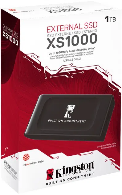 Внешний портативный SSD накопитель SSD Kingston XS1000, 2ТБ, Черный 3