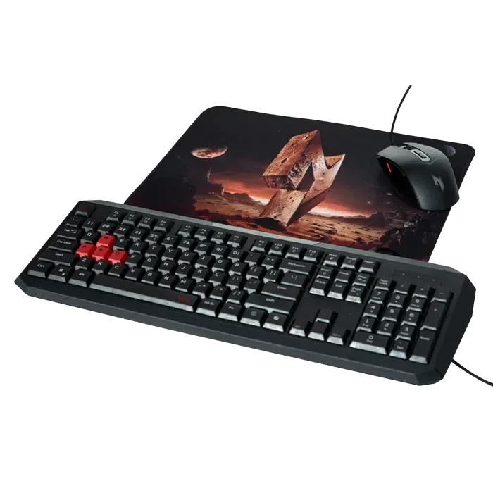 Игровой коврик для мыши Acer Nitro NMP450, Medium, Black/Red 2