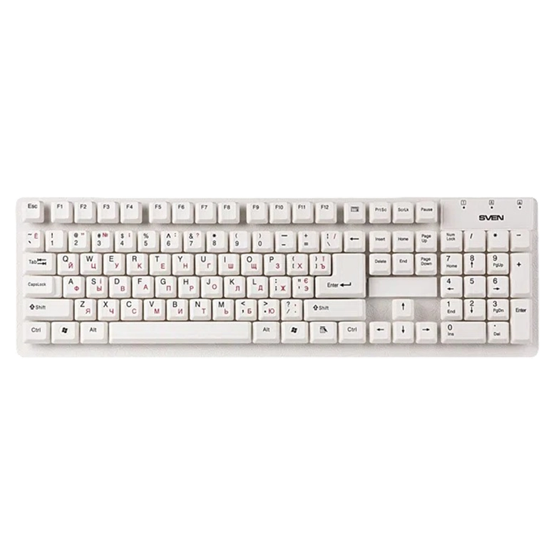 Клавиатура Sven Standard 301, Проводная, Белый