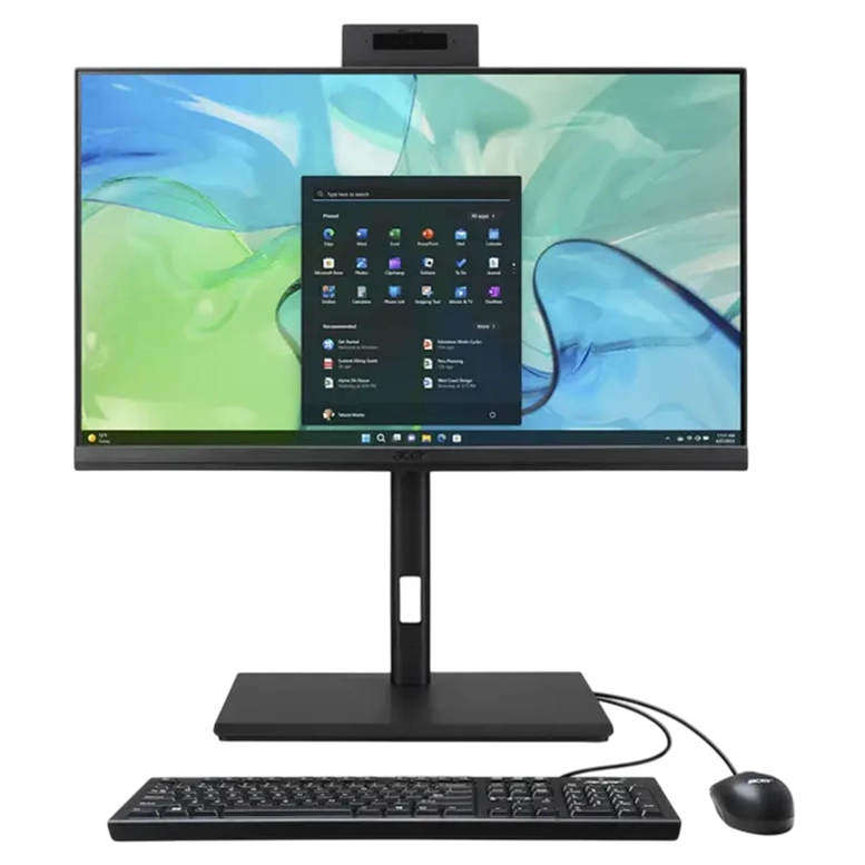 Computer All-in-One Acer Veriton VZ4724GT, Core i3, 8GB/512GB, 60 Hz, Negru