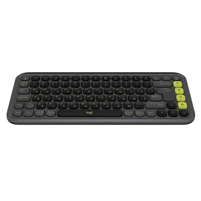 Клавиатура Logitech POP ICON, Беспроводное, Графит/Зеленый 2