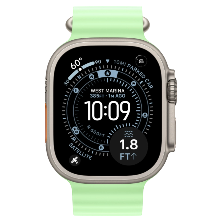 Apple Watch Ultra 3 Natural Ocean Band Neon Green 2