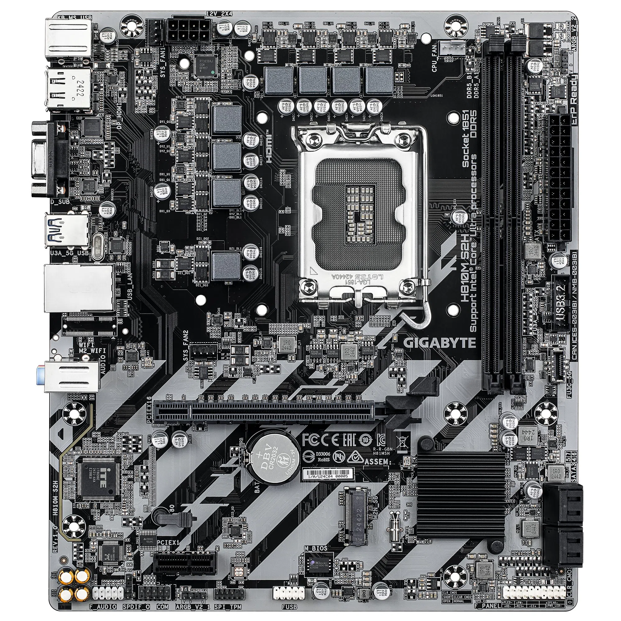Placă de bază GIGABYTE H810M S2H LGA1851 Micro-ATX 2