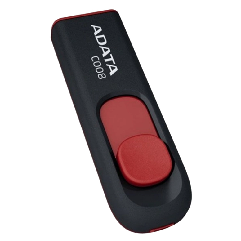 USB Flash Drive Adata C008, 32GB, Negru/Rosu