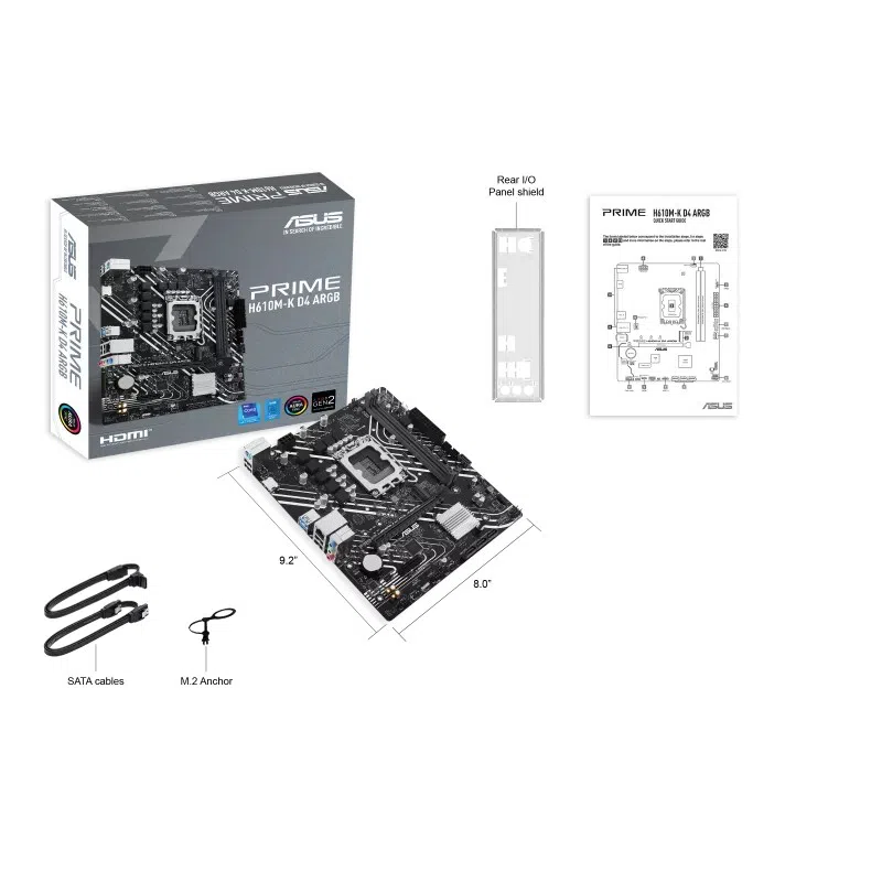 Материнская плата ASUS PRIME H610M-K D4 ARGB, Black 6