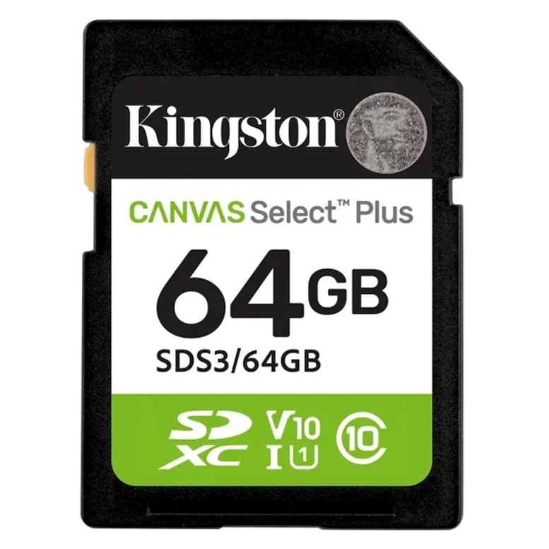 Карта памяти Kingston Canvas Select Plus, 64Гб