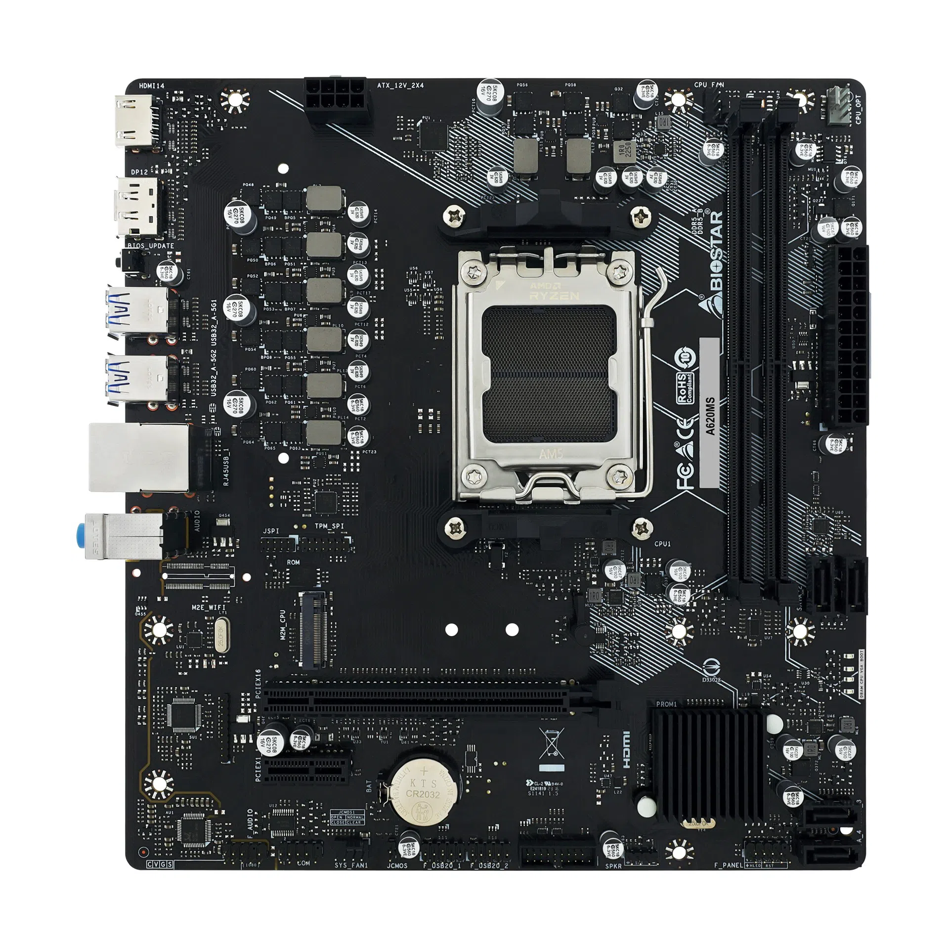 Материнская плата BIOSTAR A620MS, Black 2