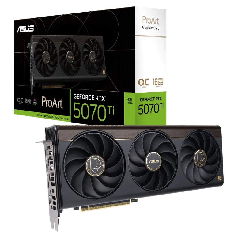 Видеокарта ASUS ProArt GeForce RTX 5070 Ti OC, 16 ГБ, Black