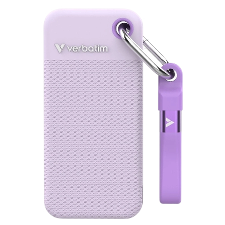 Внешний портативный SSD накопитель Verbatim Pocket, 2 ТБ, Фиолетовый/Белый