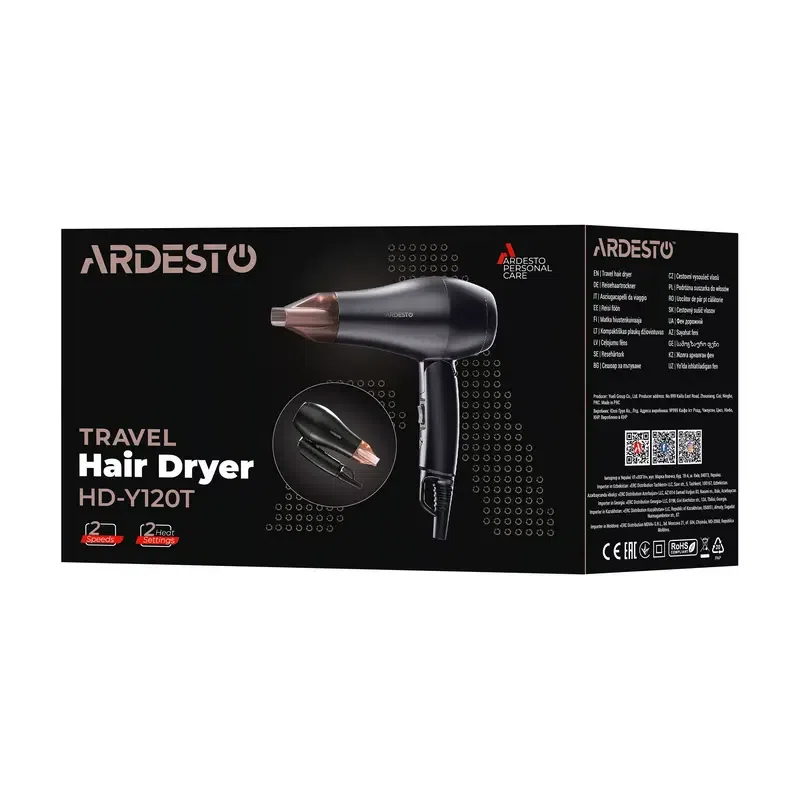 Фен Ardesto HD-Y120T, Чёрный 4