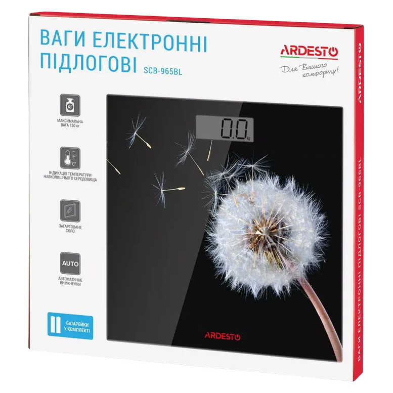 Электронные напольные весы Ardesto SCB-965BL, Черный 5