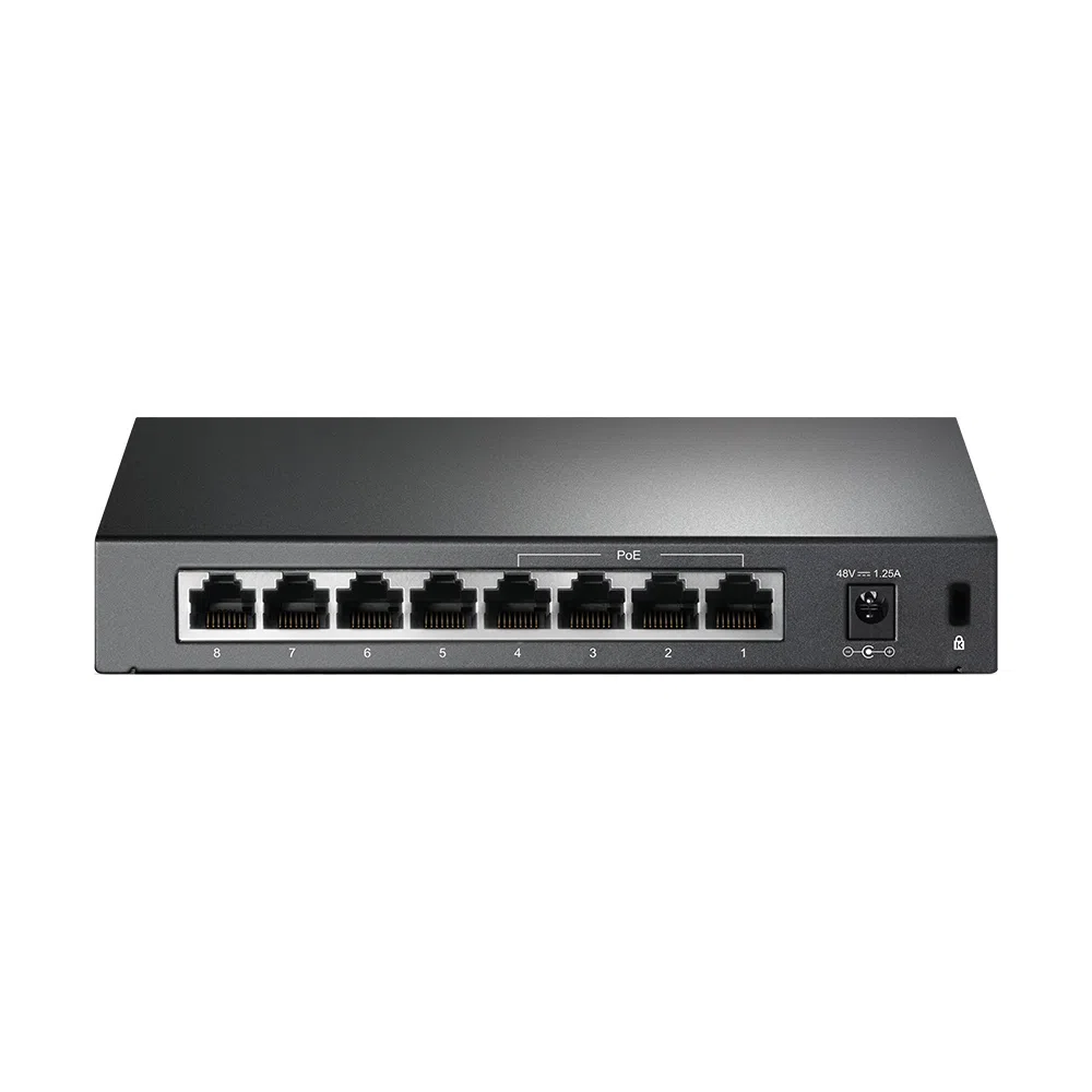 TP-LINK TL-SF1008P, 8-port 10/100M PoE Switch, 8 10/100M RJ45 ports including 4 PoE ports, steel case