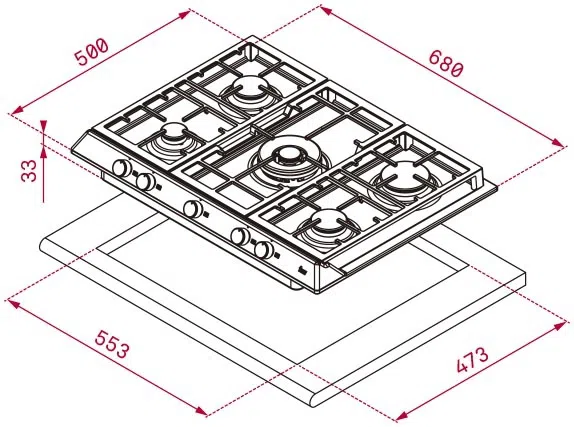 Газовая панель Teka EX 70.1 5G AI AL DR CI, Silver 3