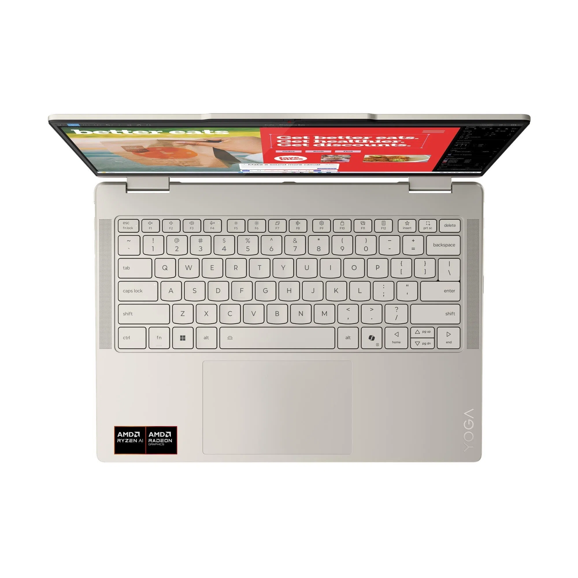 Laptop 14” Lenovo Yoga 7 2-in-1 14AKP10, Seashell/Aluminium 2