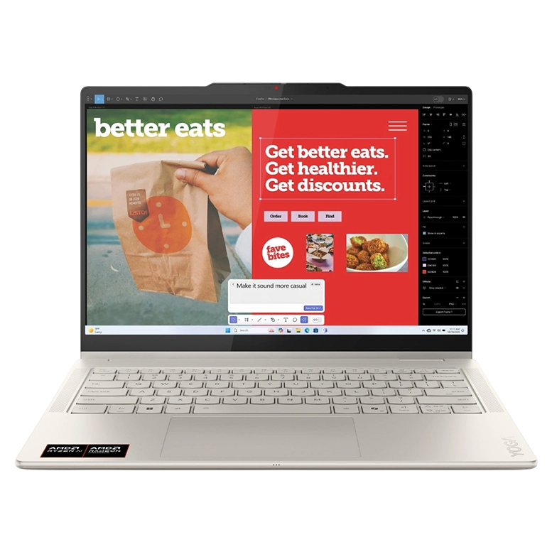 Laptop 14” Lenovo Yoga 7 2-in-1 14AKP10, Seashell/Aluminium