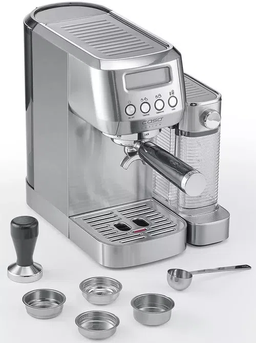 Кофеварка рожковая Caso Espresso Gourmet Latte, Silver 5