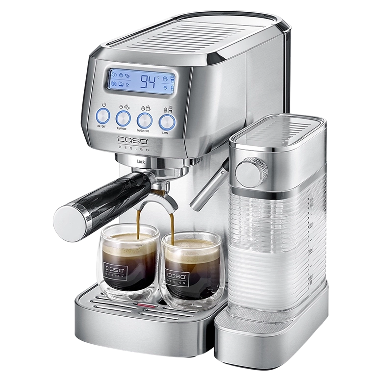 Кофеварка рожковая Caso Espresso Gourmet Latte, Silver