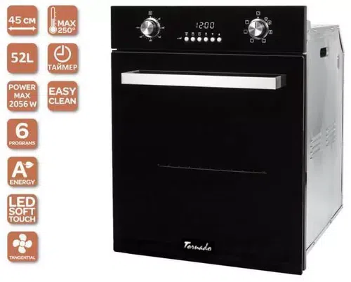 Электрический духовой шкаф Tornado TRC-456 TOUCH FBL, Black 2