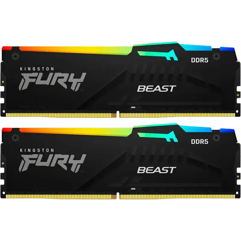 Memorie RAM Kingston FURY Beast RGB 32GB, Negru 2