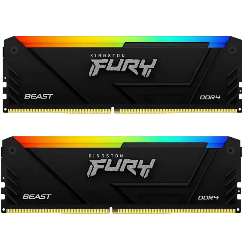 Memorie RAM Kingston FURY Beast RGB, DDR4 SDRAM, 3600 MHz, 64GB, KF436C18BB2AK2/64 3