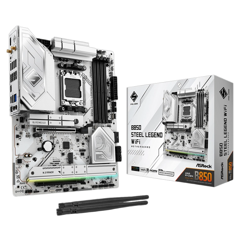Placă de bază ASRock B850 STEEL LEGEND WIFI, White