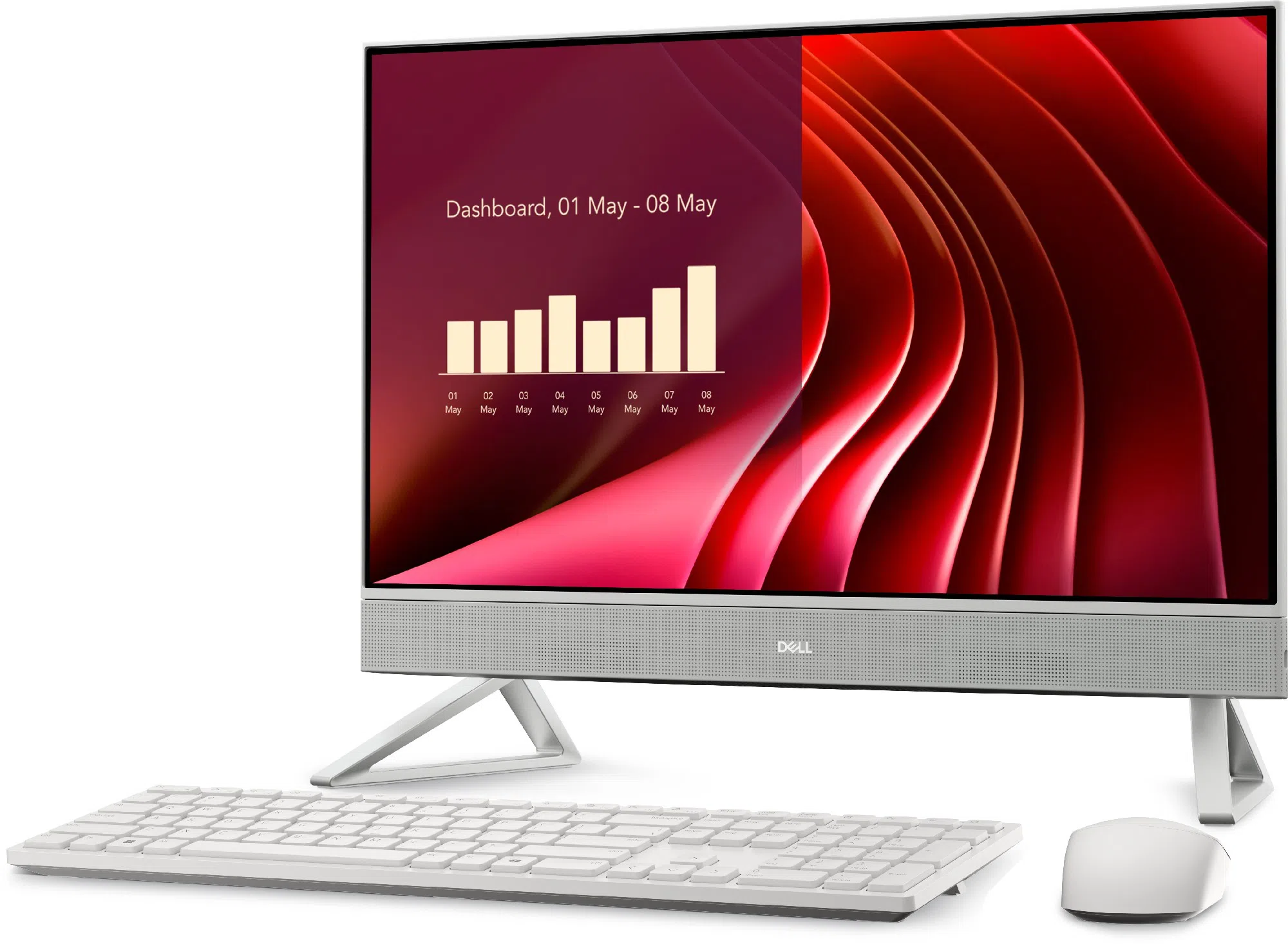 Computer All-in-One Dell EC24250, Core 7, 16GB/1TB, 60 Hz, Alb 4
