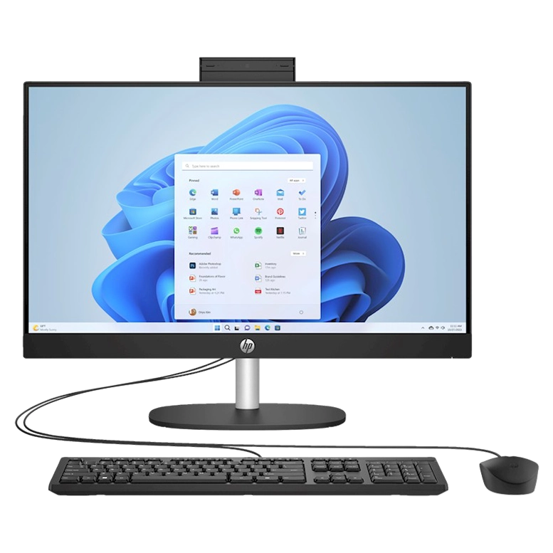 Computer All-in-One HP AiO 24-cr2051ci, Core Ultra 5, 16GB/512GB, 60 Hz, Negru