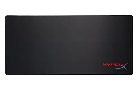 HYPERX FURY S Gaming Mouse Pad Extra Large from Kingston, Natural Rubber, Size 900mm x 420mm x 3.5 mm, Seamless, Stitched edges, Densely woven surface for accurate optical tracking, Compatible with optical or laser mice, Black