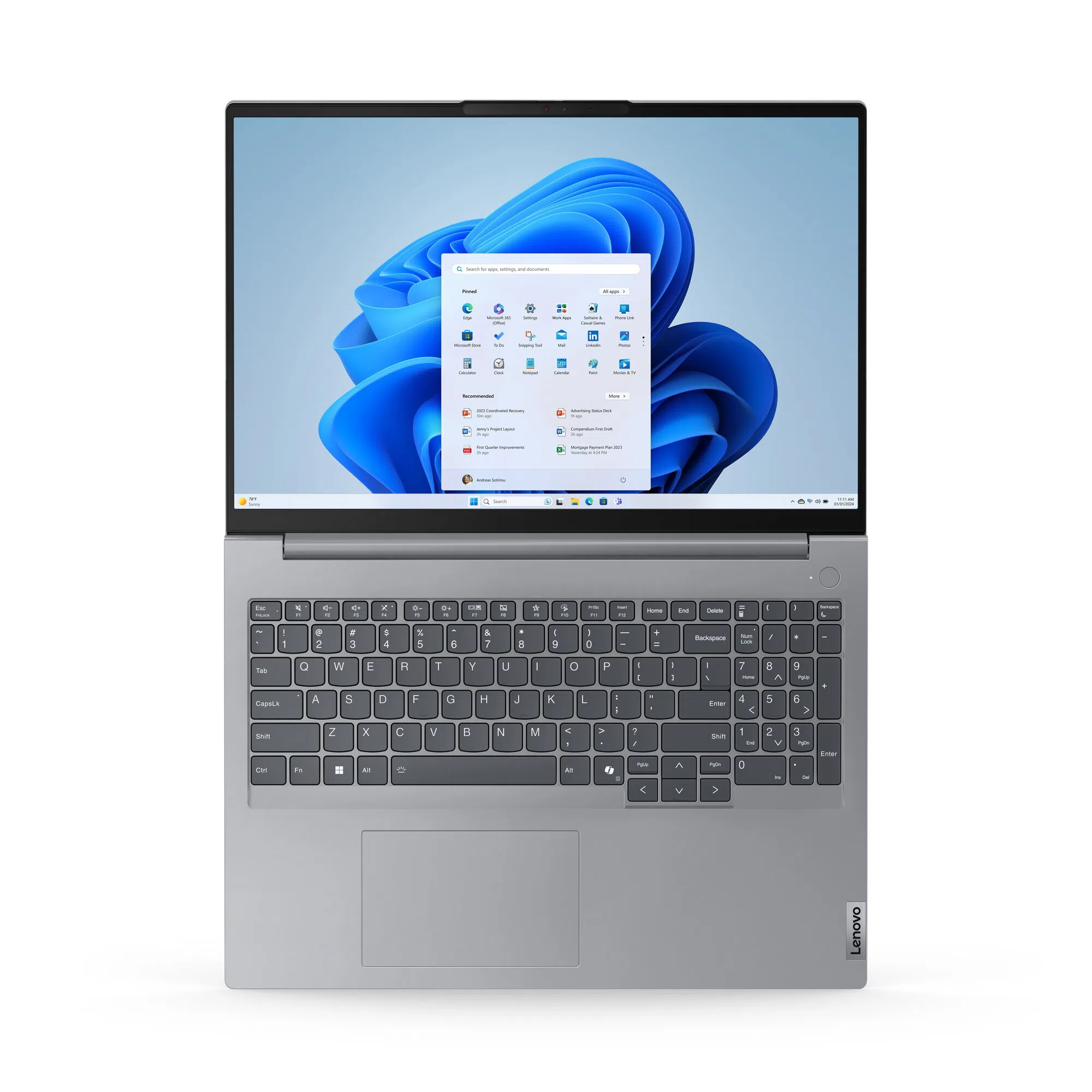 Ноутбук 16” Lenovo ThinkBook 16 G7 ARP, Arctic Grey 2