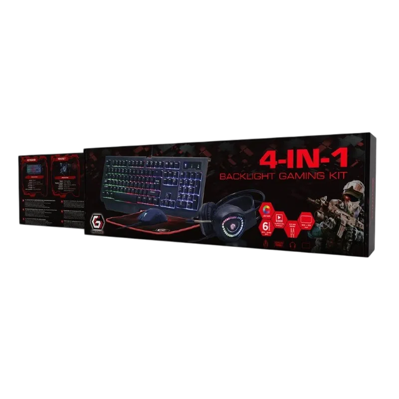 Set Tastatură + Mouse + Mouse Pad + Căști Gembird GGS-UMGL4-01, Negru 6