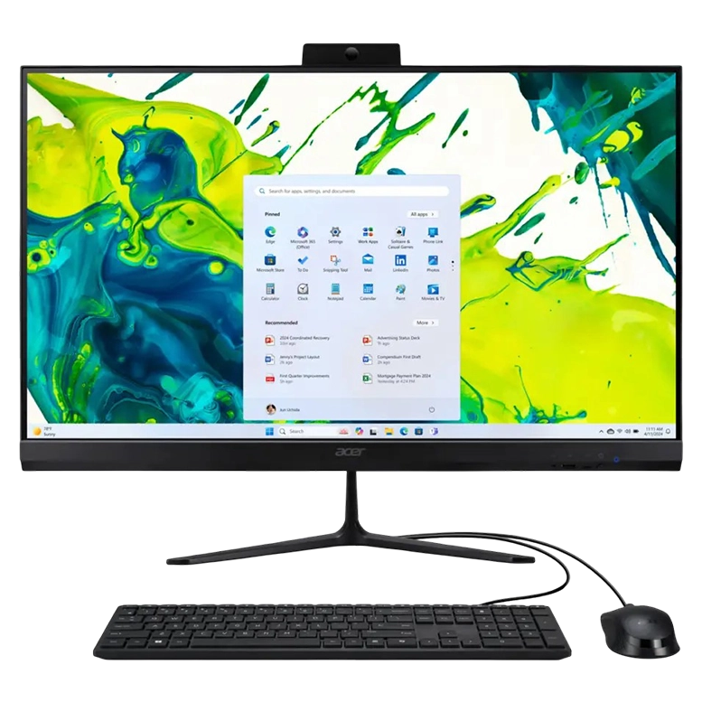 Computer All-in-One Acer Aspire C27-2G, Core Ultra 5, 16GB/512GB, 60 Hz, Negru