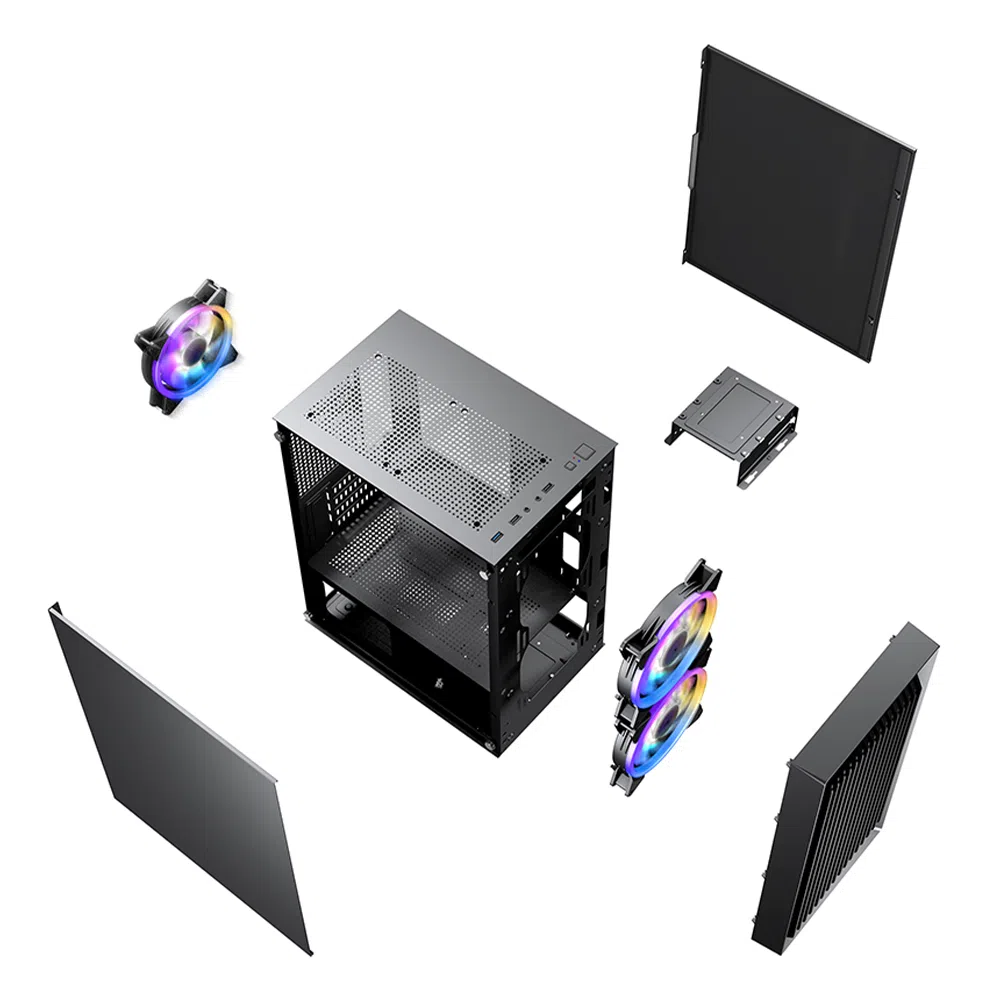 Корпус для ПК 1STPLAYER BS-2 Mini Tower, Черный 9