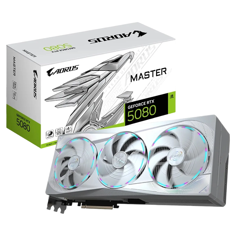 Видеокарта Gigabyte AORUS GeForce RTX 5080 MASTER ICE 16G, Белый
