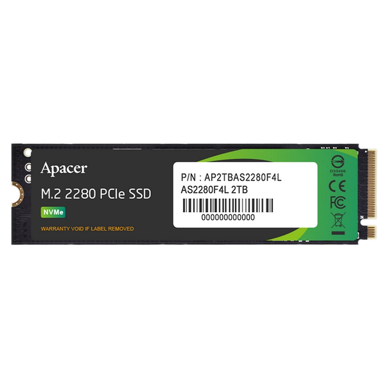 Накопитель SSD Apacer AS2280F4L, 2ТБ, Черный