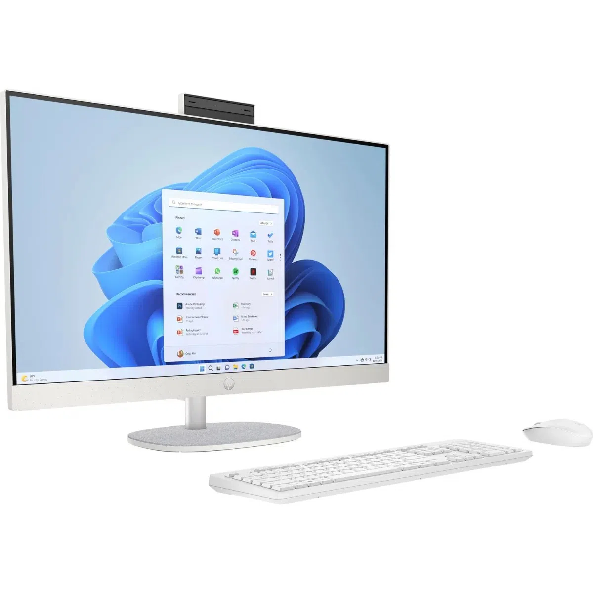 Computer All-in-One HP 27-cr1031ci, Core Ultra 7 155U, Intel Graphics, 16/512GB, Shell White 3
