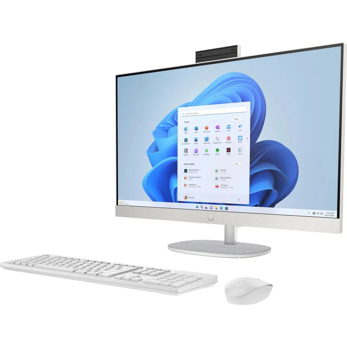 Computer All-in-One HP 27-cr1031ci, Core Ultra 7 155U, Intel Graphics, 16/512GB, Shell White 2