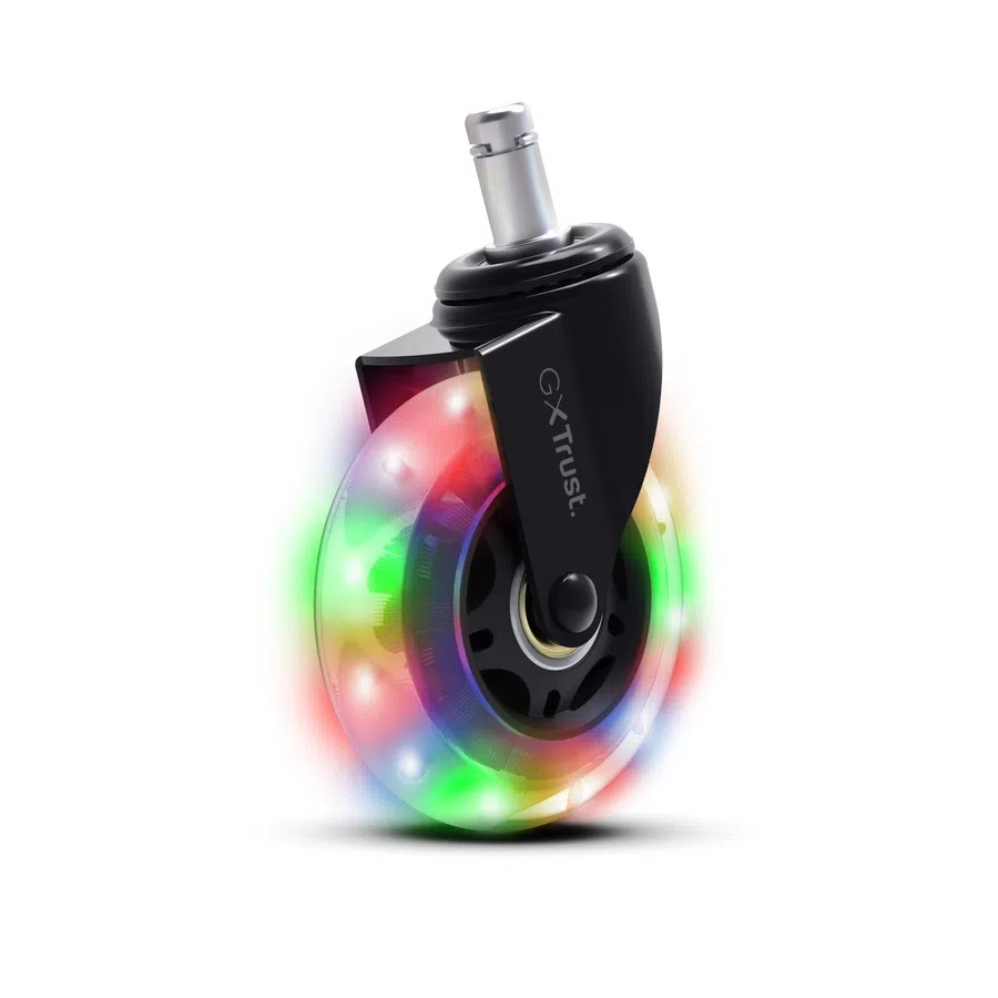 Комплект колёс Trust GXT 701 LED Gel Chair Wheels, Чёрный 3