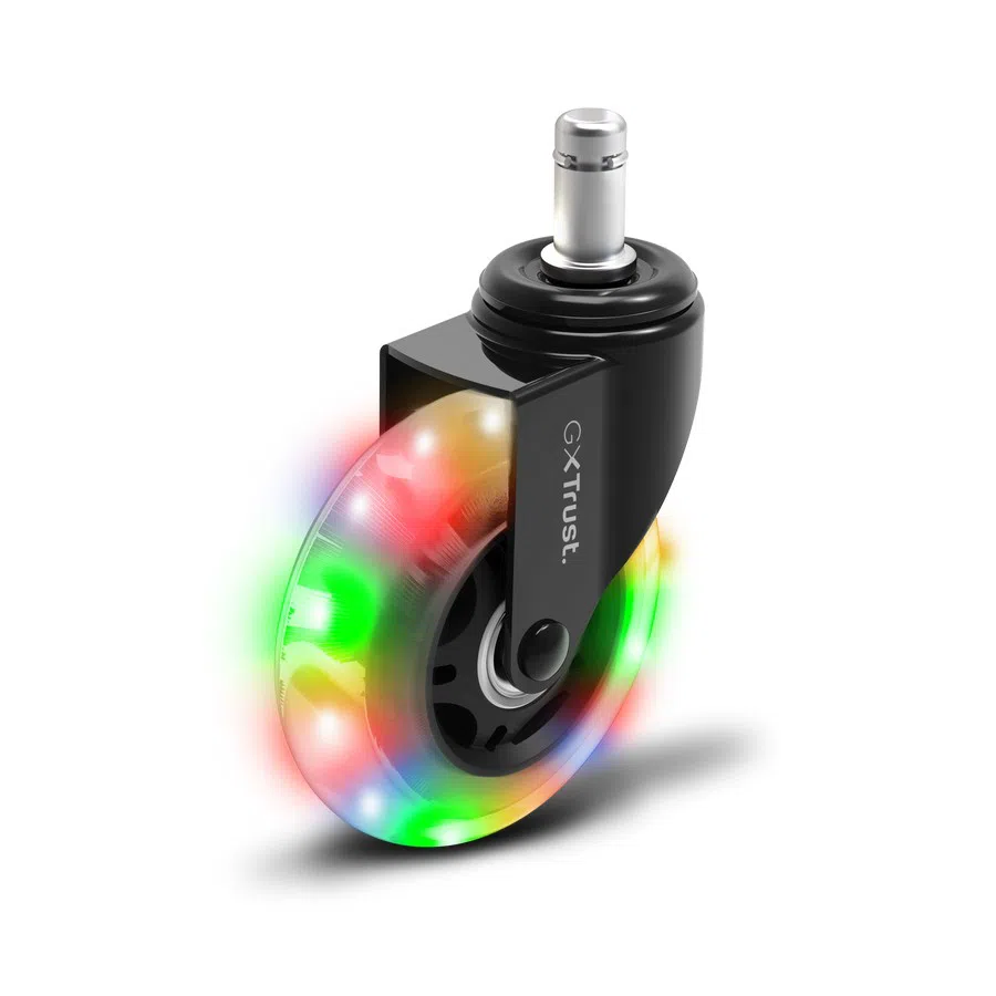 Комплект колёс Trust GXT 701 LED Gel Chair Wheels, Чёрный 2