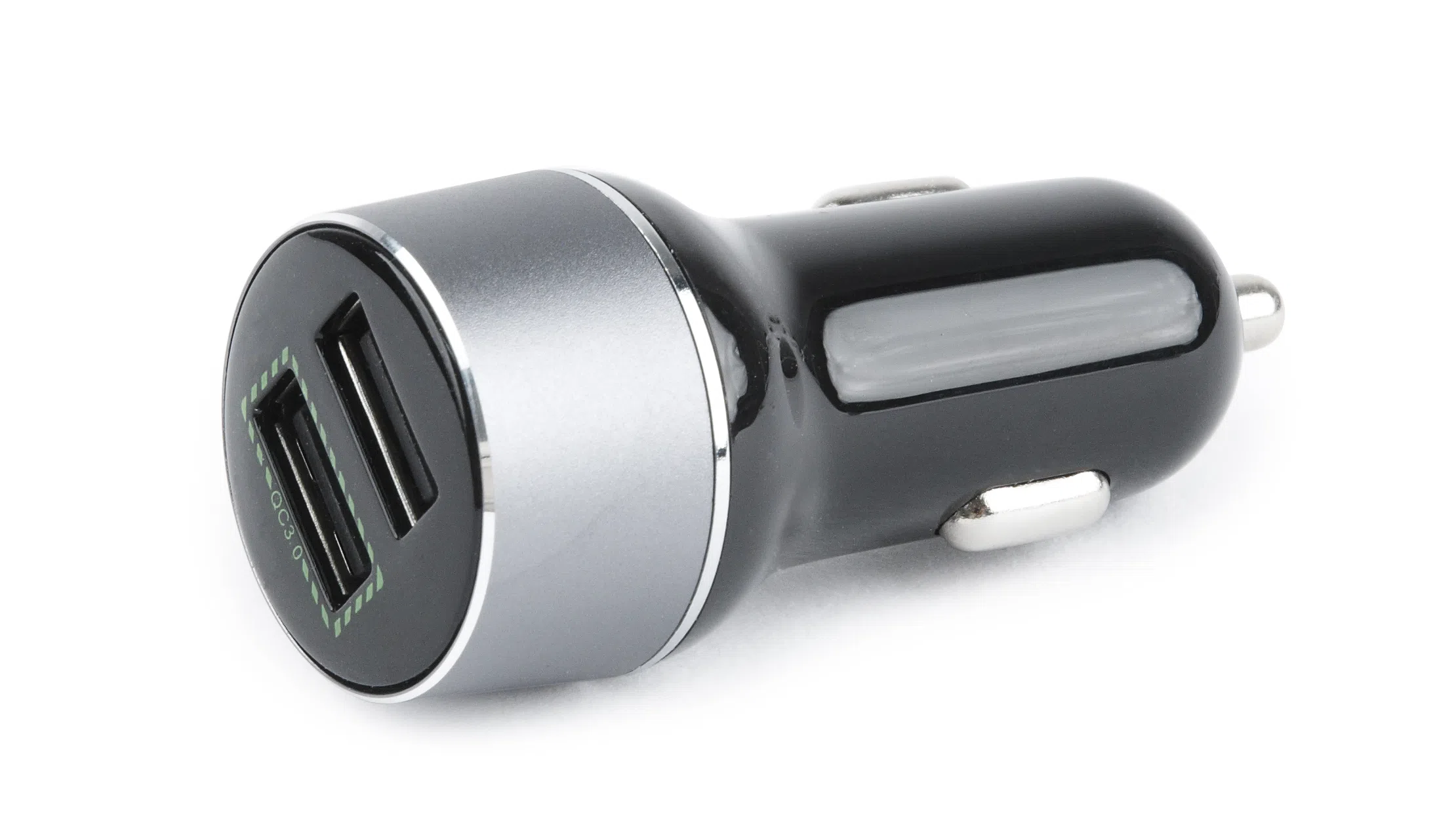 USB Car Charger Quick Charge QC3.0 - EnerGenie EG-U2QC3-CAR-01, 2x USB ports, Input 12-24V DC, Output: 1x 5V DC, max. 2.1A, 1xUSB QC 3.0: 12V DC, max 1.5A  (or the same 5V DC, max 2.1A), Black 2