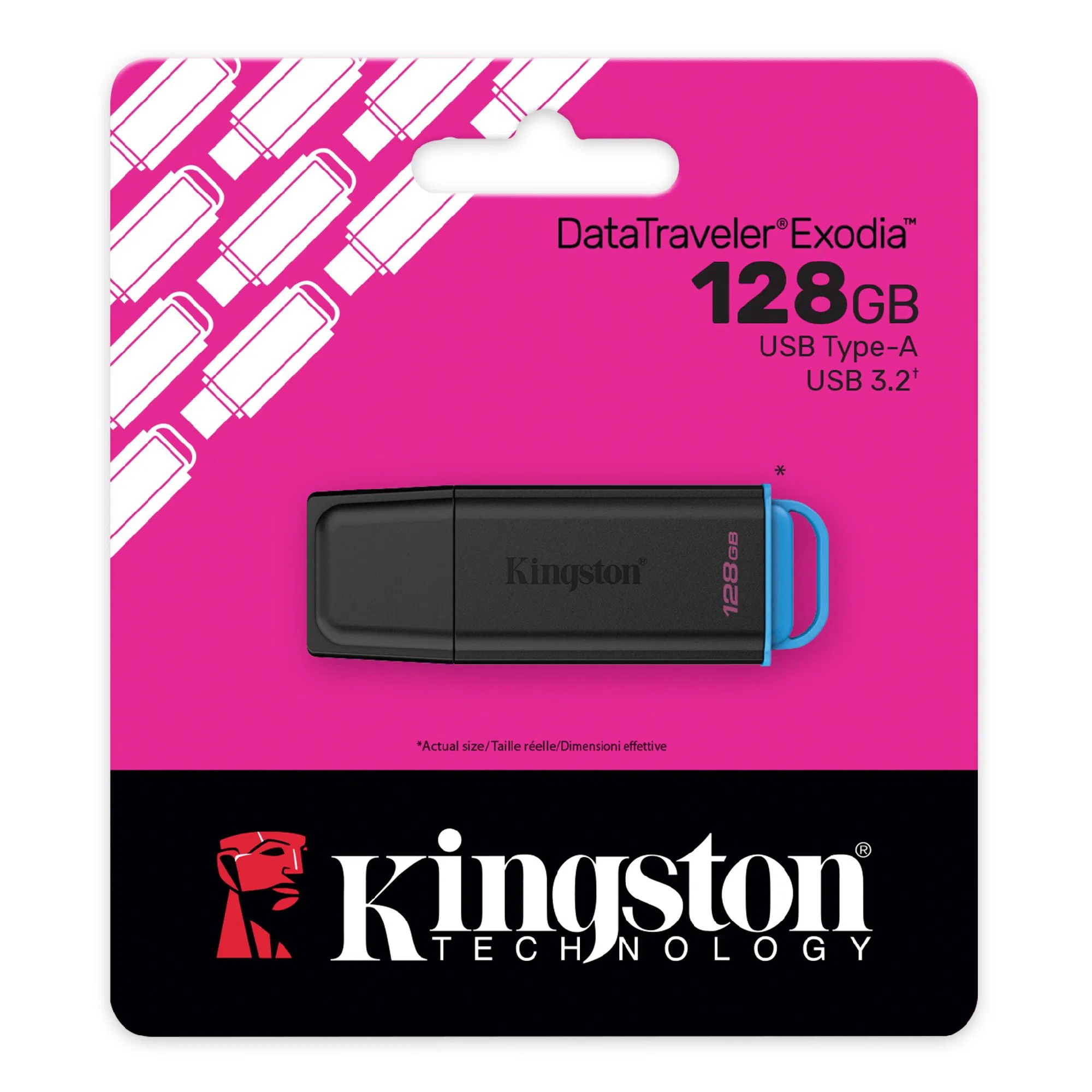 Флеш-накопитель Kingston DataTraveler Exodia G2, 128Гб, Черный/Синий 4