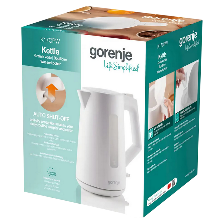 Электрочайник Gorenje K17OPW, 1.7 л, Белый 3