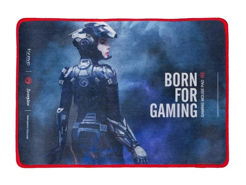 MARVO "G15", Gaming Mouse Pad, Dimensions: 350 x 255 x 4 mm, Material: rubber base + microfiber, Stitched edges, Black