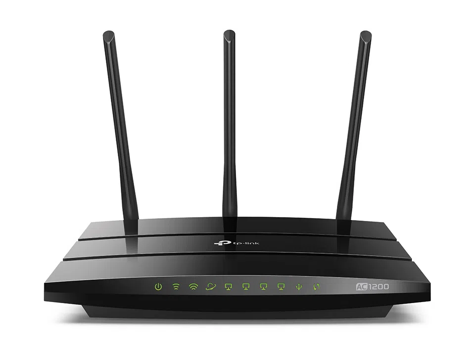 TP-LINK  Archer C1200, AC1200 Dual Band Wireless Gigabit Router, Atheros, 867Mbps at 5Ghz + 300Mbps at 2.4Ghz, 802.11ac/a/b/g/n, 1 WAN + 4 LAN, Wireless On/Off and WPS button, 1xUSB port for modem, Printer/Storage Sharing, 3 external antennas 4
