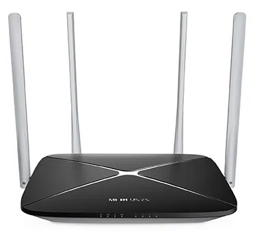 MERCUSYS AC12  AC1200 Dual Band Wireless Router, 867Mbps at 5Ghz + 300Mbps at 2.4Ghz, 802.11ac/a/b/g/n, 1 WAN + 4 LAN, 4 external antennas 4