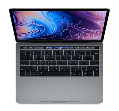 APPLE MacBook Pro 13.3" with Touch Bar (2019) Space Gray, 13.3" Retina IPS (Intel® Quad Core™ i5 2.4-4.1GHz, 8GB RAM, 512GB SSD, Intel Iris Plus Graphics 655, 4xTB3, WiFi-AC/BT5.0, 10 hours, 720p Camera, Backlit KB, RUS, macOS, 1.37kg) 2
