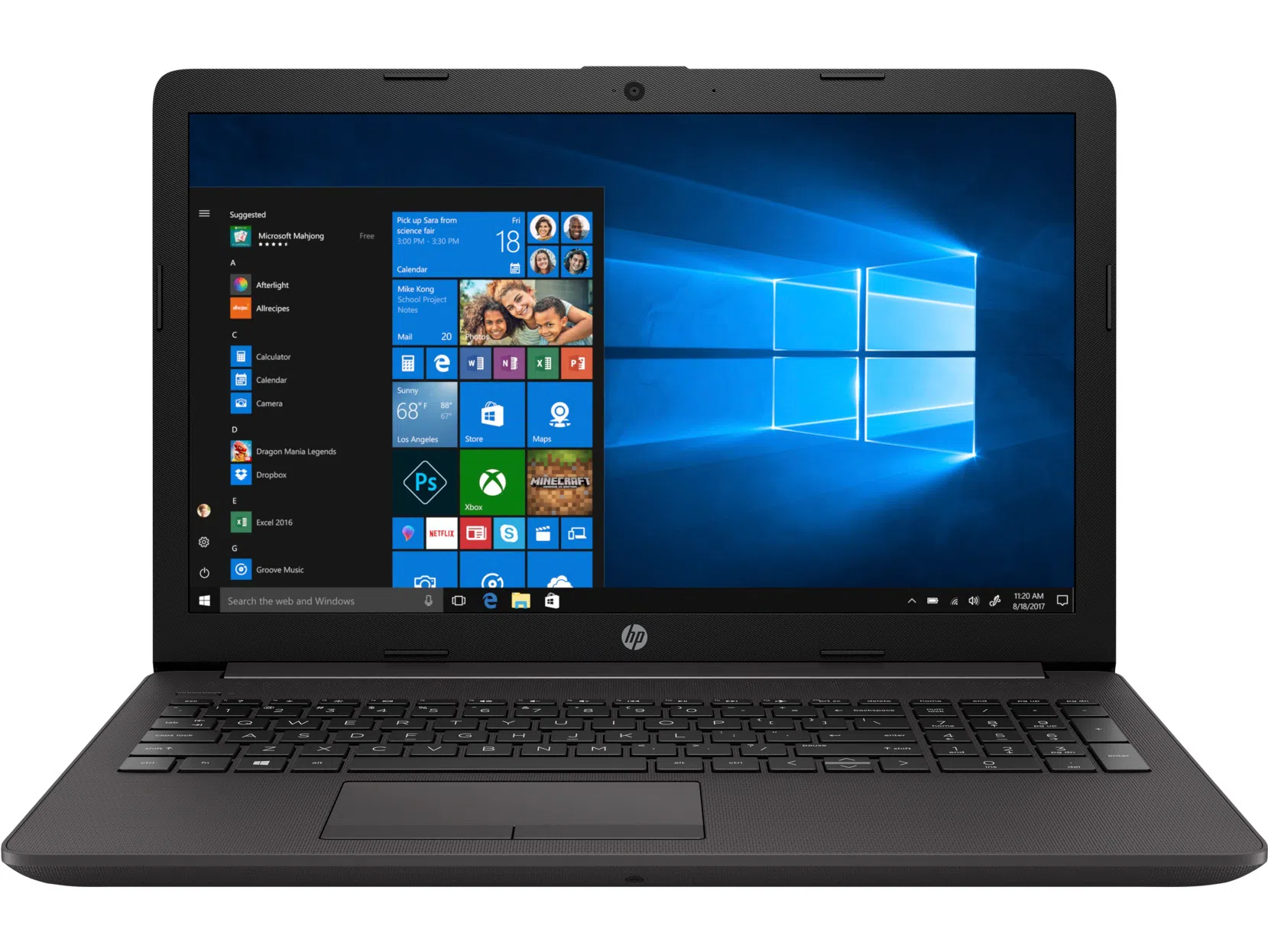 HP 250 G7 Dark Ash Silver Textured, 15.6" FHD SVA 220 nits (Intel Celeron N4000 2xCore, 1.1-2.6GHz, 4GB (1x4) DDR4 RAM, 128GB M.2 SATA3 SSD, Intel UHD Graphics 600, no ODD, CardReader, WiFi-AC/BT4.2, HDMI, 3cell, VGA Webcam, Ru, FreeDOS, 1.78kg) 4