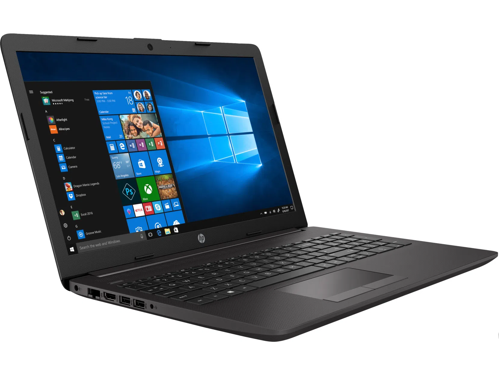 HP 250 G7 Dark Ash Silver Textured, 15.6" FHD SVA 220 nits (Intel Celeron N4000 2xCore, 1.1-2.6GHz, 4GB (1x4) DDR4 RAM, 128GB M.2 SATA3 SSD, Intel UHD Graphics 600, no ODD, CardReader, WiFi-AC/BT4.2, HDMI, 3cell, VGA Webcam, Ru, FreeDOS, 1.78kg) 3