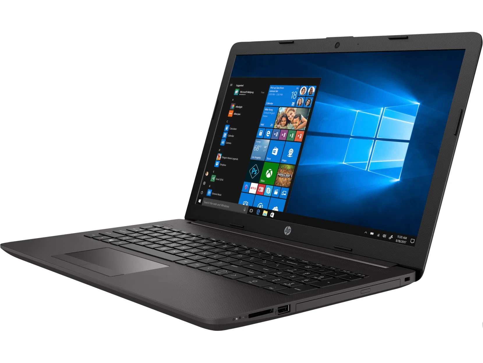 HP 250 G7 Dark Ash Silver Textured, 15.6" FHD SVA 220 nits (Intel Celeron N4000 2xCore, 1.1-2.6GHz, 4GB (1x4) DDR4 RAM, 128GB M.2 SATA3 SSD, Intel UHD Graphics 600, no ODD, CardReader, WiFi-AC/BT4.2, HDMI, 3cell, VGA Webcam, Ru, FreeDOS, 1.78kg) 2